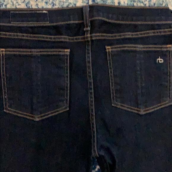 Rag & Bone dark wash skinny jeans with carwash hem - Picture 5 of 6